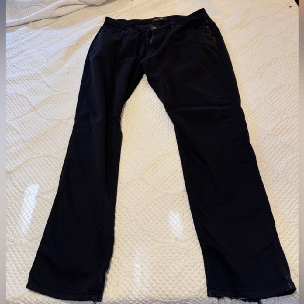 DU/ER Black Stretch 5 Pocket Pants Mens 36x30 Raw Hem Performance